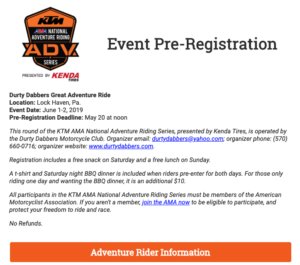 Adventure Rider Registration